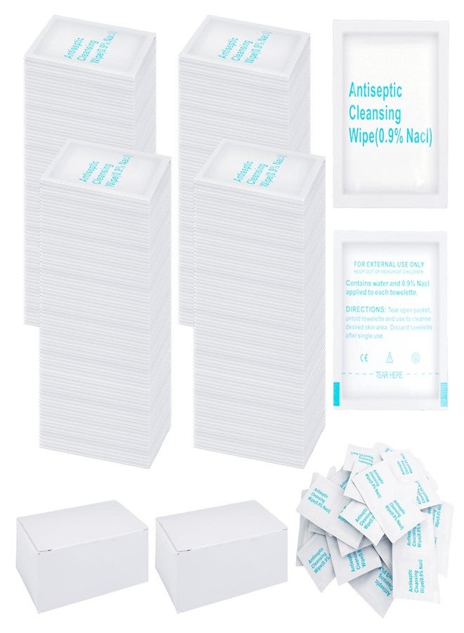 UCEHIPAW 160 Pcs Sterile Saline Wipes Individually Wrapped Travel Packets Antiseptic Cleansing Wet for Adult Wound Eye Face Aftercare Swabs - Image 1